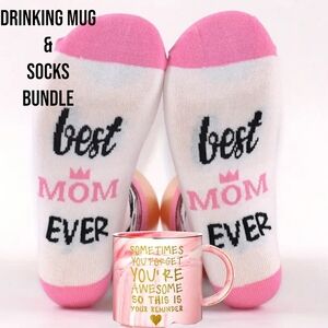Best Mom Ever Pink Socks & Drinking Mug Set